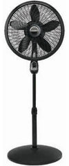 Lasko 1843 18" Black Pedestal Oscillating Programmable Remote Control Fan