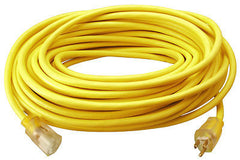 4 ea 02588ME 50' 12/3 SJTW-A YELLOW 15A EXTENSION CORDS