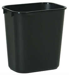 (3) Rubbermaid 2956-00-BLA 28-1/8 Quart Black Rectangular Wastebaskets