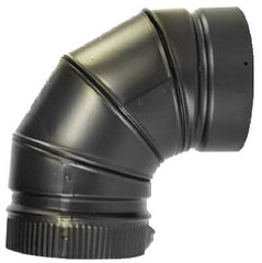 Selkirk DSP8E9-1 8" 90 degree Matte Black Double Wall Chimney Pipe Elbow