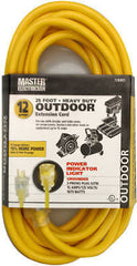 4 ea 02587ME 25' 12/3 SJTW-A YELLOW  EXTENSION CORDS