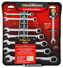 8 Pc GearWrench Std Combination Ratcheting Wrench Set 5/16"-3/4"