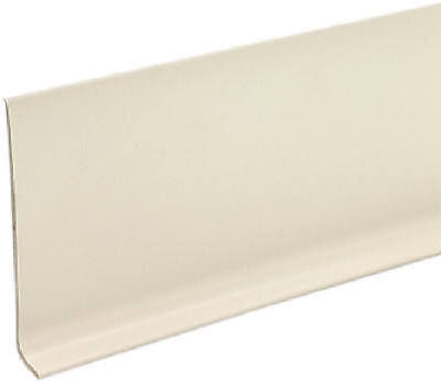 M D Bldg. 75481 4" x 120' Almond Color Vinyl Wall Base Cove Moulding Bulk Roll - Quantity of 1