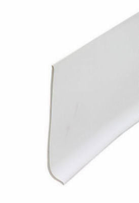 M D Bldg. 93203 4" x 20' White Vinyl Self Stick Wall Base Cove Moulding - Quantity of 1