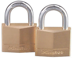 Master Lock 140T 2 Pack 1-9/16" Solid Brass Keyed Alike Padlocks w 7/8" Shackles