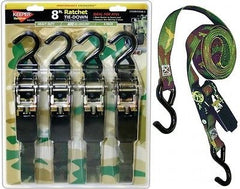 Hampton Keeper # 03508-V  4 pack  8', Camouflage Ratchet Strap Tie Downs