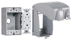 Raco MKG4280SS TayMac Metal Weatherproof Cover Box & GFCI Plug Receptacle Kit - Quantity of 4