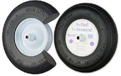 Marastar 00001 15.5" Diameter 8" Flat Free Ribbed Tread Wheelbarrow Tires With 6" Hub
