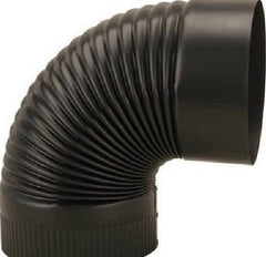Imperial BM0023 6" 24 GA Black Corrugated Stove Pipe Elbow