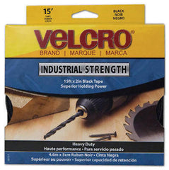 Velcro 90197 2" x 15 ft Roll Industrial Strength Black Velcro w Sticky Back