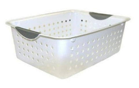 Sterilite 16268006 Large, White, Ultra Storage / Organization Baskets - Quantity of 12