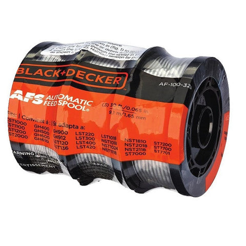 (2) ea Black & Decker AF-100-3ZP 3 Pack Grass Hog 30' x .065 Replacement Line Trimmer Spools