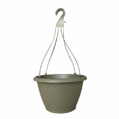 ATT Southern HH1224OG 12" Olive Green Weave Hanging Basket Pot / Planter - Quantity of 6