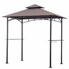 Sunjoy L-GZ238PST-11F 8' x 5'  Outdoor / Backyard Grill Cover Gazebo With LED Lights & Shelves - Quantity of 1
