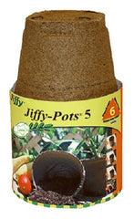 Jiffy JP506 6 Pack Of 5" Round Seed Starting Peat Pots