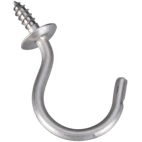 (25) National Mfg N348-433 4 packs 3/4" Stainless Steel Screw In Cup Hooks